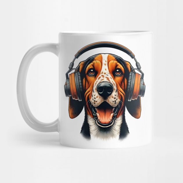 American English Coonhound Smiling DJ: Melodies and Grins by ArtRUs